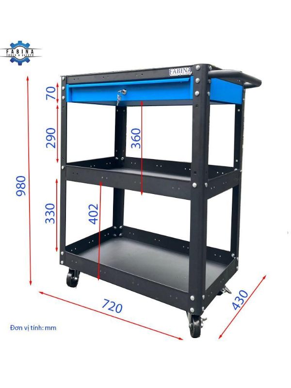 xe đẩy 3 tầng